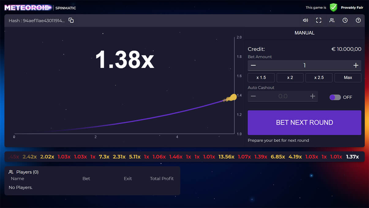 image de présentation du mini-jeu Meteoroid