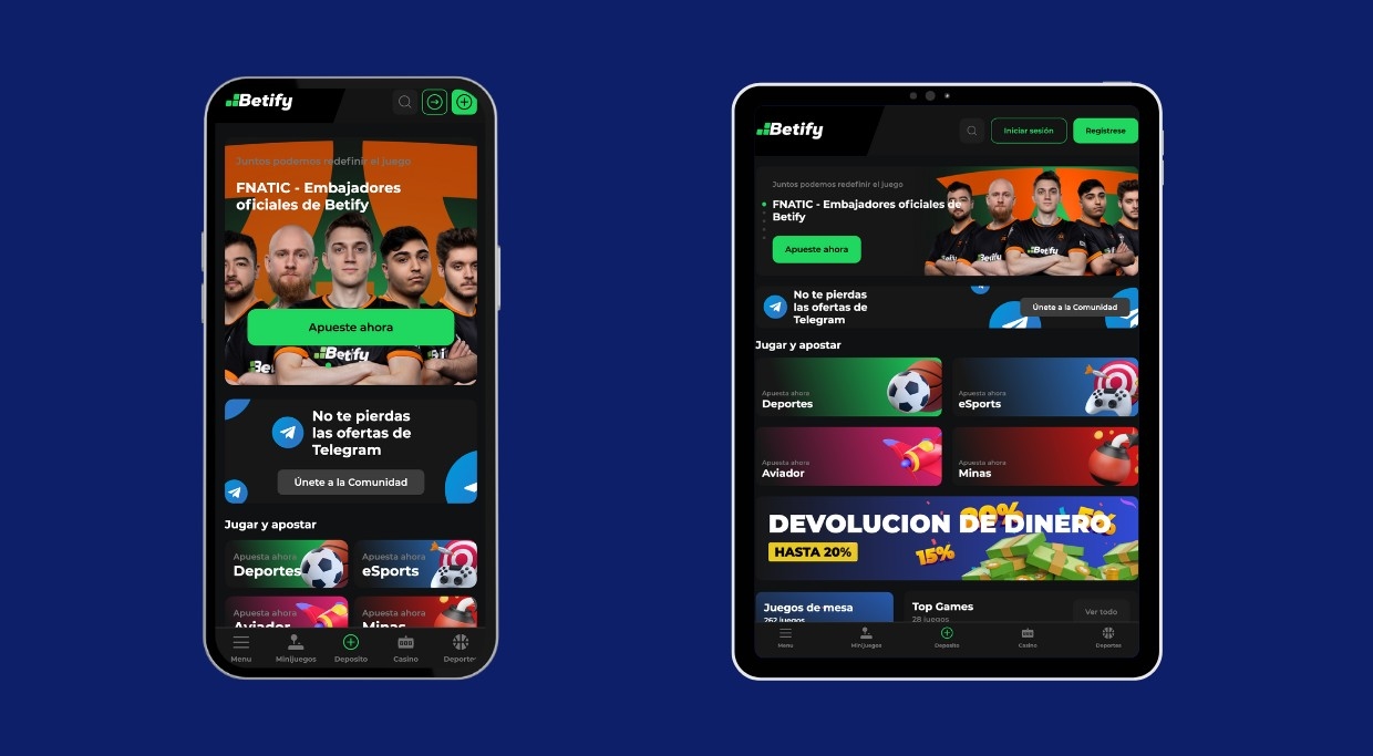 Jouez sur le casino mobile Betify