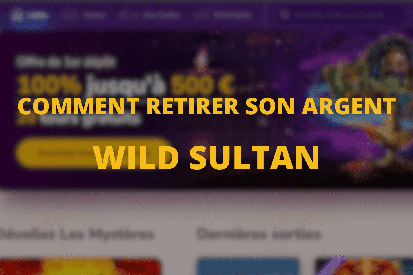 comment retirer ses gains sur le casino Wild Sultan