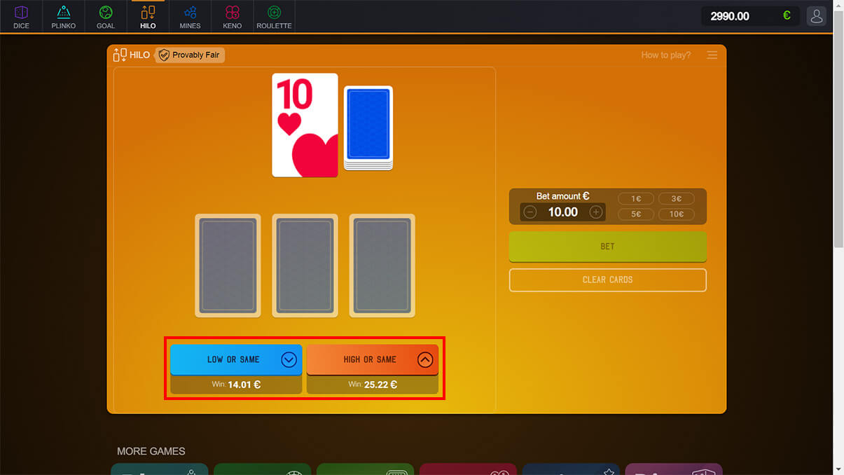 image de présentation double choix du mini-jeu Hilo