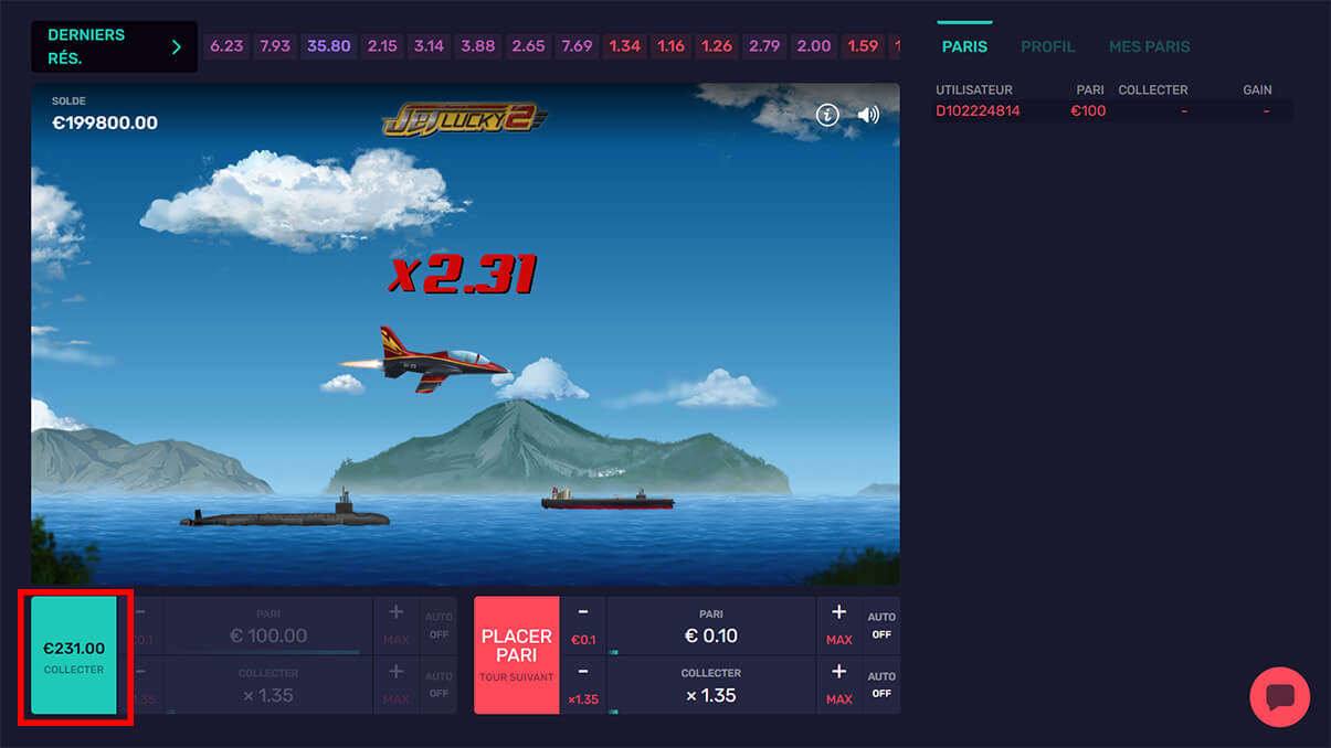 image de présentation cashout du mini-jeu Jet Lucky 2