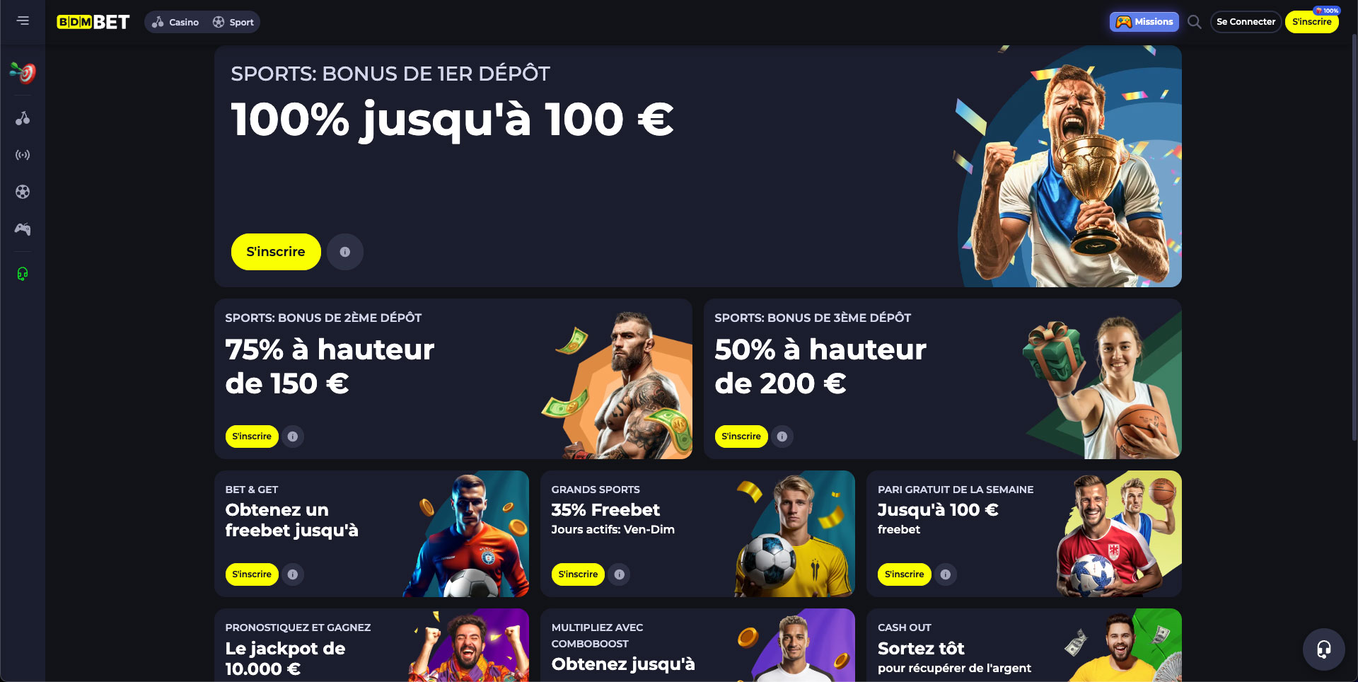 Bonus des paris sporitfs sur Bdmbet