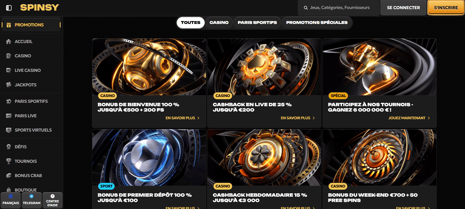 promotions casino spinsy