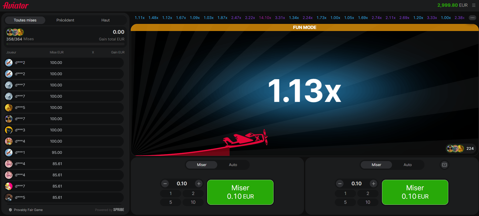 Aviator jeu crash